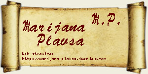 Marijana Plavša vizit kartica